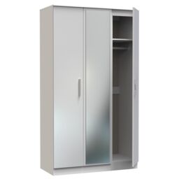 Ready Assembled 2 U Trent Tall Triple Mirror Wardrobe (Ready Assembled) in Mid Grey - thumbnail 6