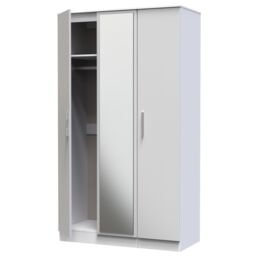 Ready Assembled 2 U Trent Tall Triple Mirror Wardrobe (Ready Assembled) in Mid Grey - thumbnail 5