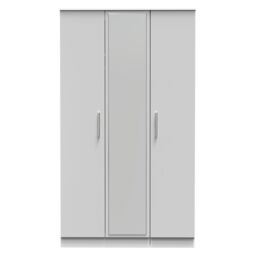 Ready Assembled 2 U Trent Tall Triple Mirror Wardrobe (Ready Assembled) in Mid Grey - thumbnail 1
