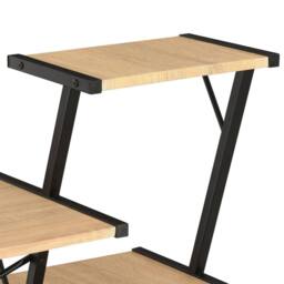 Berkfield Home Desk with Shelf Black & Oak 116x50x93 cm - Size: 116 x 50 x 93 cm - thumbnail 5