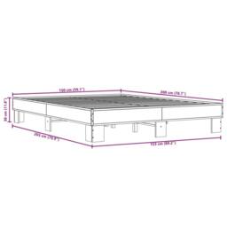 Berkfield Home Bed Frame without Mattress Grey Sonoma 150x200 cm King Size - thumbnail 9