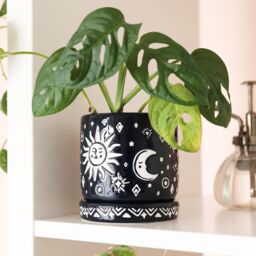 Lisa Angel Women's Navy Blue Sun & Moon Planter & Tray in Dark Navy - Size: Medium - thumbnail 2