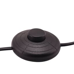 Happy Homewares Traditional Matte Black Floor Lamp with Adjustable Cotton Fabric Shade - thumbnail 3