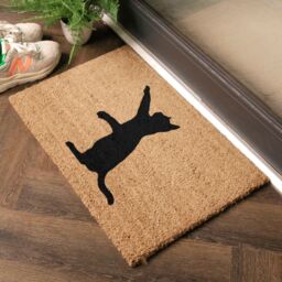 Artsy Mats Cat On Two Legs Doormat - Regular 60x40cm in Black - Size: 40 cm x 60 cm - thumbnail 2