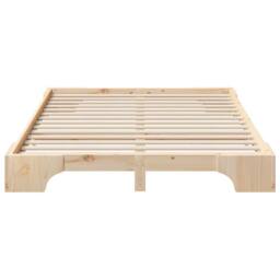 Berkfield Home Stylish Floor Bed Frame with Storage Brown 140 x 210 cm Wood in Light Tan - thumbnail 5