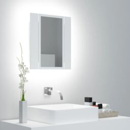 Berkfield Home LED Bathroom Mirror Cabinet White 40x12x45 cm - Size: 40 x 12 x 45 cm