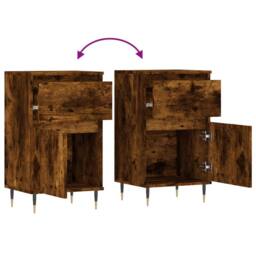 Berkfield Home Sideboard Smoked Oak 40x35x70 cm Engineered Wood in Brown - Size: 40 x 35 x 70 cm - thumbnail 9