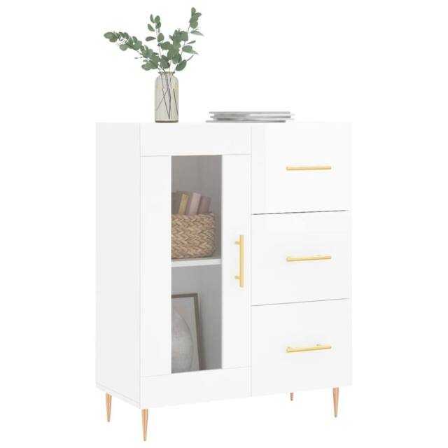 Berkfield Home Sideboard High Gloss White 69.5x34x90 cm Engineered Wood - image 1