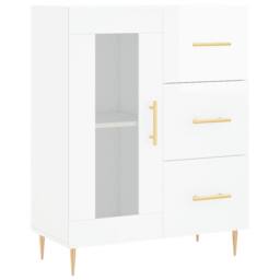 Berkfield Home Sideboard High Gloss White 69.5x34x90 cm Engineered Wood - thumbnail 3