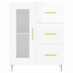 Berkfield Home Sideboard High Gloss White 69.5x34x90 cm Engineered Wood - thumbnail 5
