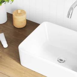 Berkfield Home Wash Basin 40x30x13 cm Ceramic White - Size: 40 x 30 x 13 cm - thumbnail 3