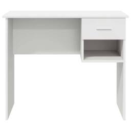 Berkfield Home White Desk with Storage White 90x49.5x75 cm Engineered wood - thumbnail 6