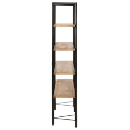 Berkfield Home 4-Tier Bookcase 160x35x160 cm Solid Mango Wood in Brown - Size: 160 x 35 x 160 cm - thumbnail 3