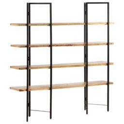 Berkfield Home 4-Tier Bookcase 160x35x160 cm Solid Mango Wood in Brown - Size: 160 x 35 x 160 cm - thumbnail 1