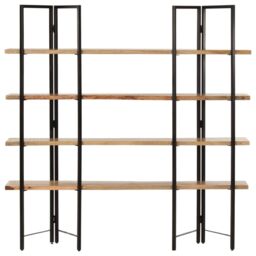 Berkfield Home 4-Tier Bookcase 160x35x160 cm Solid Mango Wood in Brown - Size: 160 x 35 x 160 cm - thumbnail 2