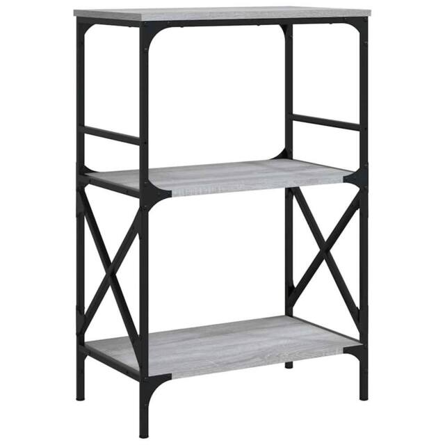 Berkfield Home Bookcase 3-Tier Grey Sonoma 59x35x90.5 cm Engineered Wood - image 1