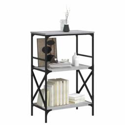 Berkfield Home Bookcase 3-Tier Grey Sonoma 59x35x90.5 cm Engineered Wood - thumbnail 3