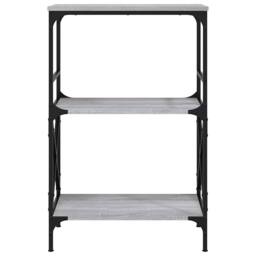 Berkfield Home Bookcase 3-Tier Grey Sonoma 59x35x90.5 cm Engineered Wood - thumbnail 4