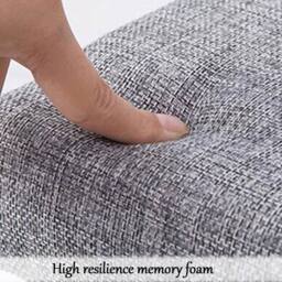 KORVIXA Foldable Storage Box Ottoman Cushioned Stool in Grey - Size: 100 cm x 100 cm - thumbnail 5