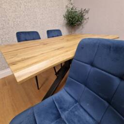 KOSY KOALA Dining Table with 4 Blue velvet tuffted Chairs Kitchen Furniture Set - thumbnail 8