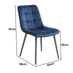 KOSY KOALA Dining Table with 4 Blue velvet tuffted Chairs Kitchen Furniture Set - thumbnail 5