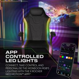 X Rocker Monsoon 4.1 Audio Console LED Gaming Chair with App-Controlled RGB in Black - thumbnail 5