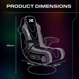 X Rocker Monsoon 4.1 Audio Console LED Gaming Chair with App-Controlled RGB in Black - thumbnail 8