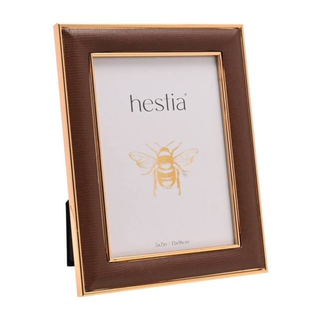 Hestia Gold Coloured Photo Frame in Brown - image 1