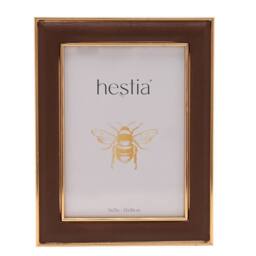Hestia Gold Coloured Photo Frame in Brown - thumbnail 2