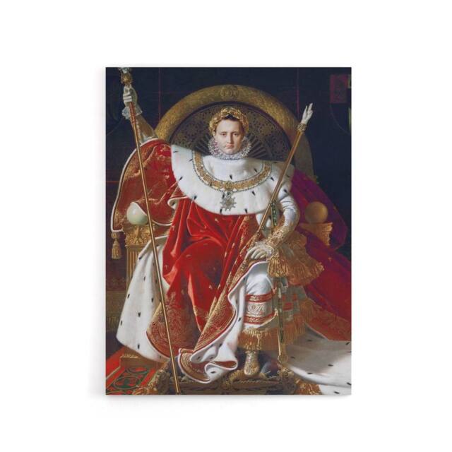 "Artery8 J A D Ingres Napoleon I on His Imperial Throne Canvas Wall Art Print in Red - Size: W12"" x H16""" - image 1
