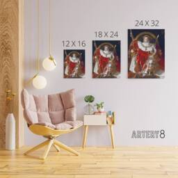 "Artery8 J A D Ingres Napoleon I on His Imperial Throne Canvas Wall Art Print in Red - Size: W12"" x H16""" - thumbnail 4