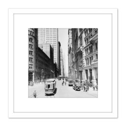 Artery8 New York City Street View 1916 Vintage Photo 8X8 Inch Square Wooden Framed Wall Art Print Picture with Mount in White - thumbnail 1