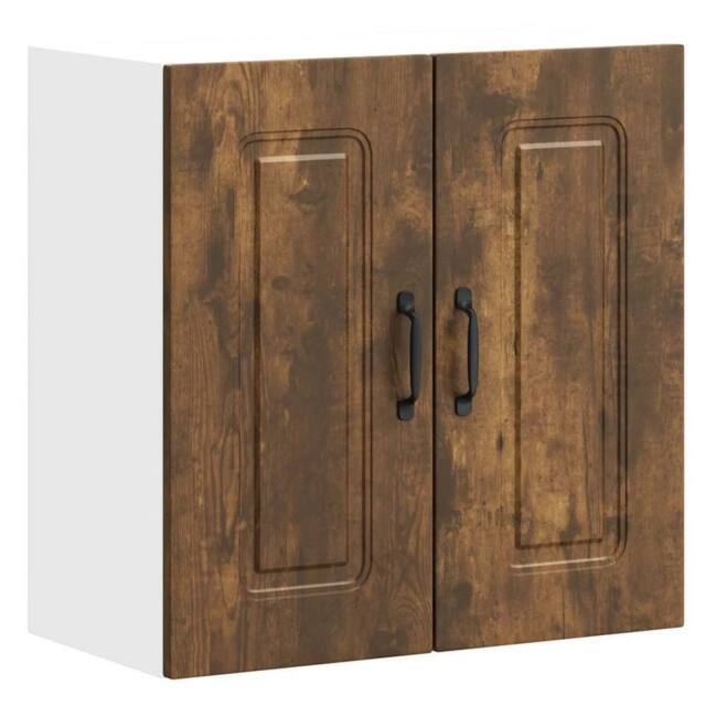 Berkfield Home Kitchen Wall Cabinet Kalmar Smoked Oak Engineered Wood in Brown - image 1