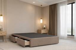 "Nexus Mattresses Ltd Tuscany Plush Divan Bed Base 2 Drawers Same Side - 26"" Headboard in Bronze - Size: Super King" - thumbnail 4