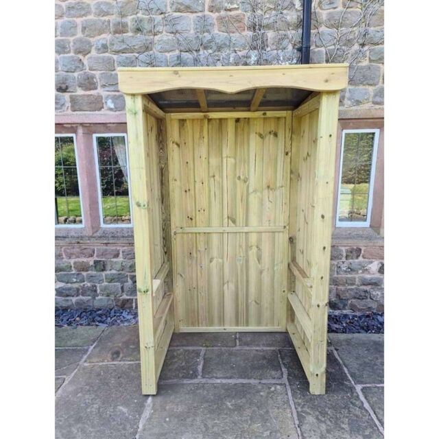 Churnet Valley Garden Furniture Ltd Small Poly Smoking Shelter - Timber - Minimal Assembly Required in Brown - image 1