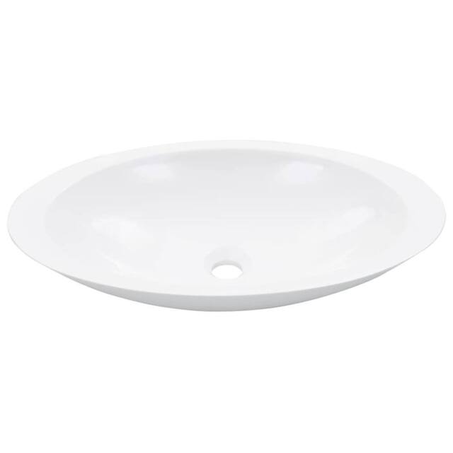 Berkfield Home Wash Basin 59.3x35.1x10.7 cm Mineral Cast/Marble Cast White - image 1