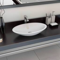 Berkfield Home Wash Basin 59.3x35.1x10.7 cm Mineral Cast/Marble Cast White - thumbnail 2