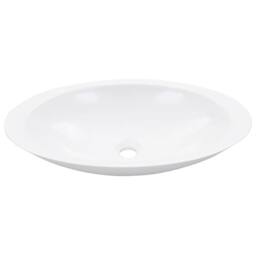 Berkfield Home Wash Basin 59.3x35.1x10.7 cm Mineral Cast/Marble Cast White - thumbnail 1