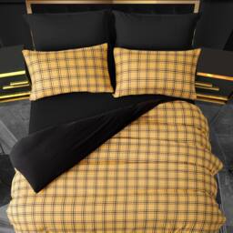 Grace Premium Double Brushed Duvet Cover Set with Fitted Sheet in Gold - Size: Single - thumbnail 4
