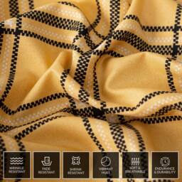 Grace Premium Double Brushed Duvet Cover Set with Fitted Sheet in Gold - Size: Single - thumbnail 7