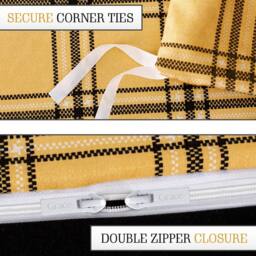 Grace Premium Double Brushed Duvet Cover Set with Fitted Sheet in Gold - Size: Single - thumbnail 8