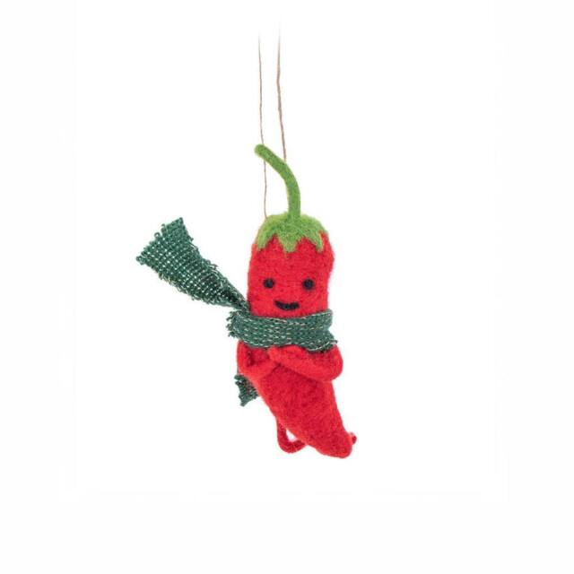 The Alphabet Gift Shop Chilli Felt Christmas Decoration in Red - image 1