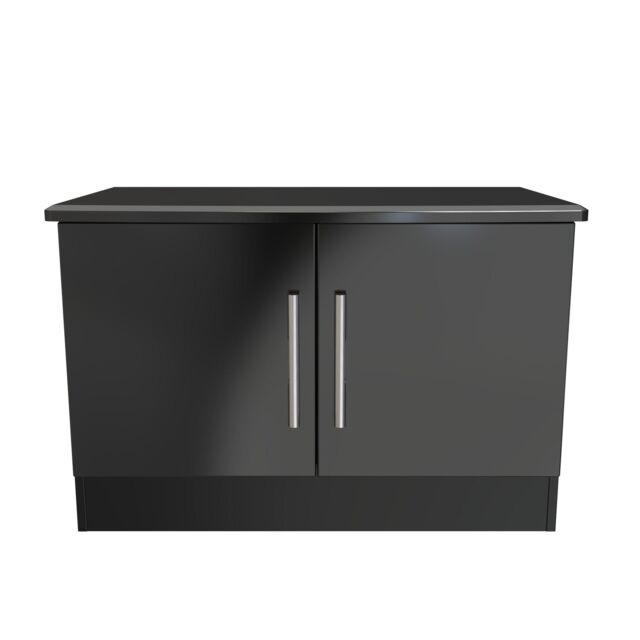 Ready Assembled 2 U Harrow Compact 2 Door TV & Media Unit (Ready Assembled) in Black - image 1