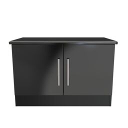 Ready Assembled 2 U Harrow Compact 2 Door TV & Media Unit (Ready Assembled) in Black - thumbnail 1