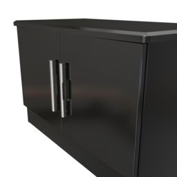 Ready Assembled 2 U Harrow Compact 2 Door TV & Media Unit (Ready Assembled) in Black - thumbnail 4