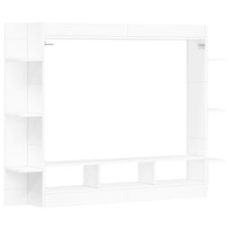 Berkfield Home TV Cabinet White 152x22x113 cm Engineered Wood - Size: 152 x 22 x 113 cm - thumbnail 6