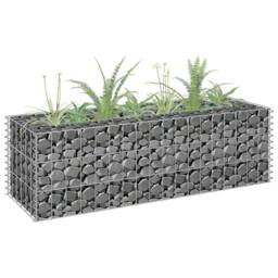 Berkfield Home Gabion Raised Bed Galvanised Steel 90x30x30 cm in Silver - Size: 90 x 30 x 30 cm - thumbnail 2