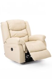 More4Homes Seattle Electric Automatic Recliner Home Lounge Bonded Leather Chair in Cream - thumbnail 3