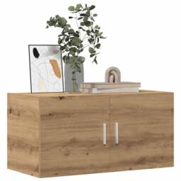 Berkfield Home Wall Cabinet Artisan Oak 80x39x40 cm Engineered Wood in Brown - Size: 80 x 39 x 40 cm - thumbnail 2
