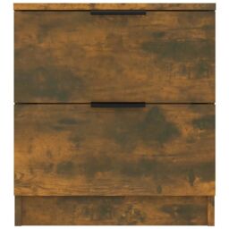 Berkfield Home Bedside Cabinets 2 pcs Smoked Oak Engineered Wood in Brown - thumbnail 4